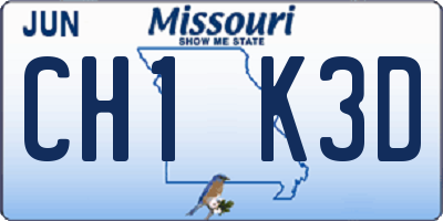 MO license plate CH1K3D
