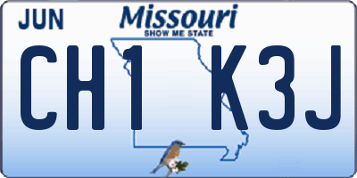 MO license plate CH1K3J