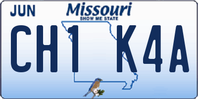 MO license plate CH1K4A