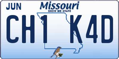 MO license plate CH1K4D