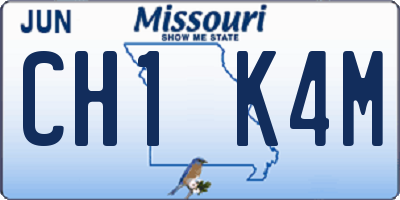 MO license plate CH1K4M