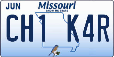 MO license plate CH1K4R