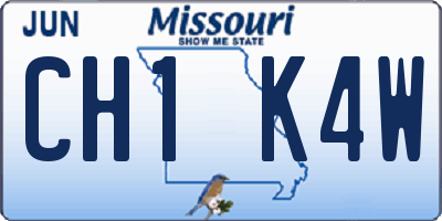MO license plate CH1K4W