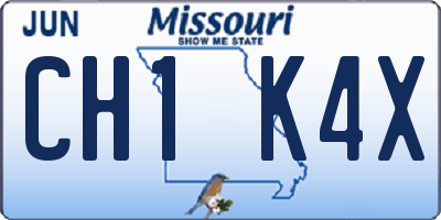MO license plate CH1K4X