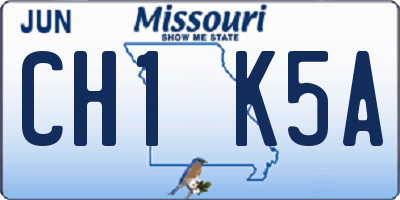 MO license plate CH1K5A