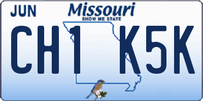 MO license plate CH1K5K
