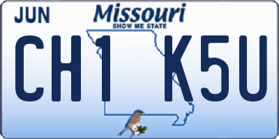 MO license plate CH1K5U