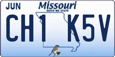 MO license plate CH1K5V