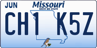 MO license plate CH1K5Z