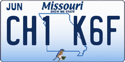 MO license plate CH1K6F