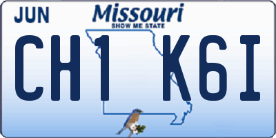 MO license plate CH1K6I