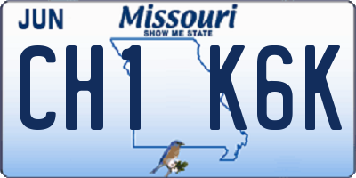 MO license plate CH1K6K