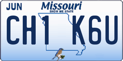 MO license plate CH1K6U