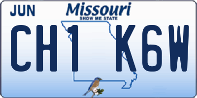 MO license plate CH1K6W