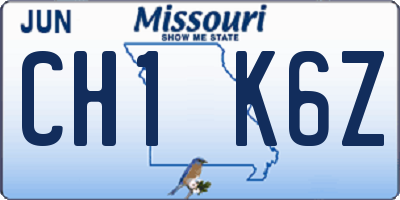 MO license plate CH1K6Z