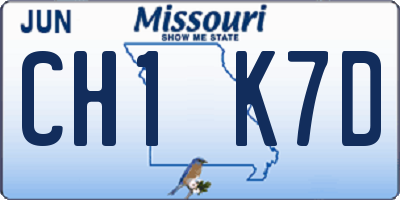 MO license plate CH1K7D