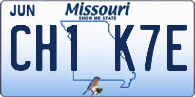 MO license plate CH1K7E