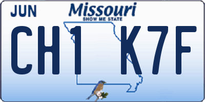 MO license plate CH1K7F