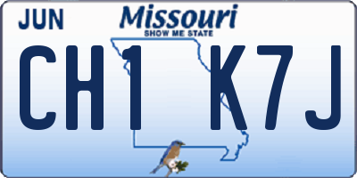 MO license plate CH1K7J
