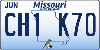 MO license plate CH1K7O