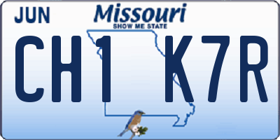 MO license plate CH1K7R
