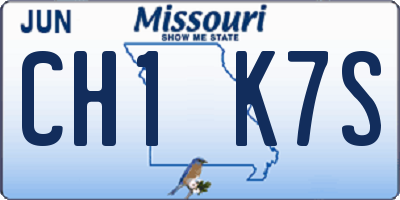 MO license plate CH1K7S