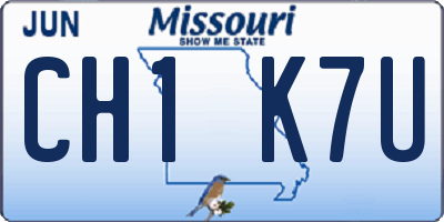 MO license plate CH1K7U