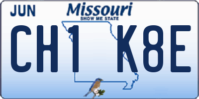 MO license plate CH1K8E