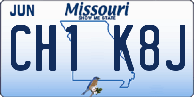 MO license plate CH1K8J