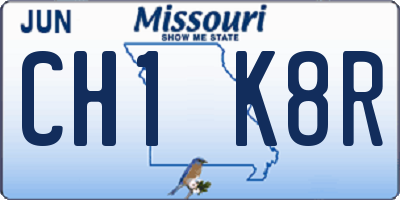 MO license plate CH1K8R