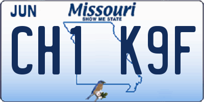 MO license plate CH1K9F