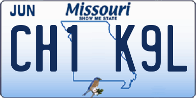 MO license plate CH1K9L