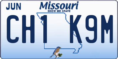 MO license plate CH1K9M