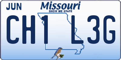 MO license plate CH1L3G