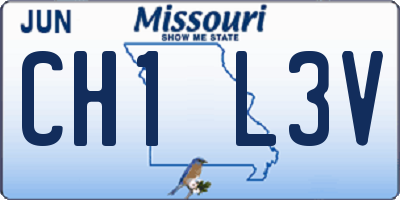 MO license plate CH1L3V