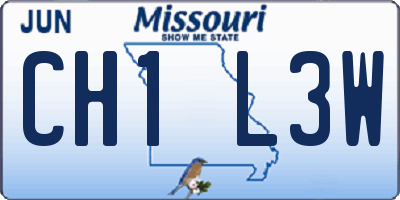 MO license plate CH1L3W