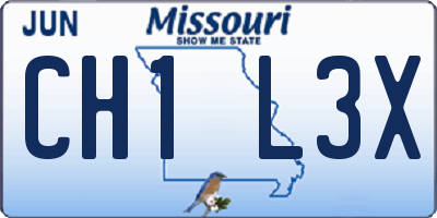 MO license plate CH1L3X