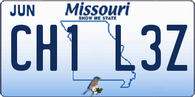 MO license plate CH1L3Z