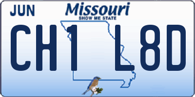 MO license plate CH1L8D