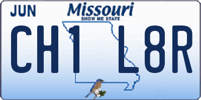 MO license plate CH1L8R