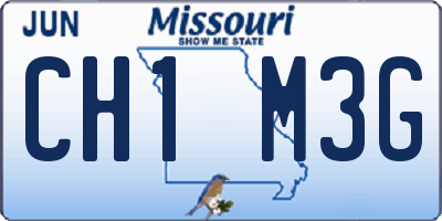 MO license plate CH1M3G