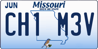 MO license plate CH1M3V