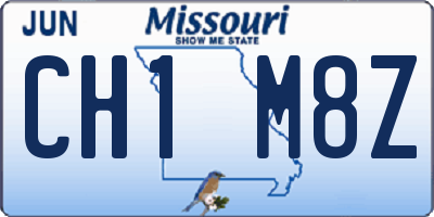 MO license plate CH1M8Z
