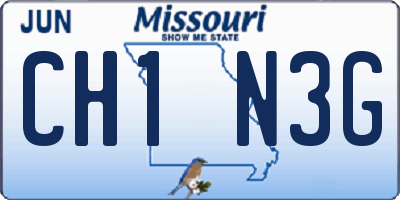 MO license plate CH1N3G