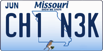 MO license plate CH1N3K