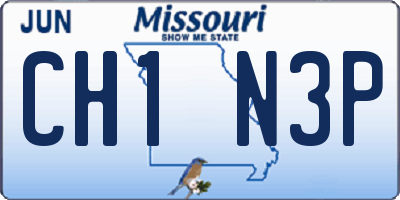 MO license plate CH1N3P