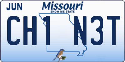 MO license plate CH1N3T