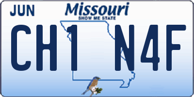MO license plate CH1N4F