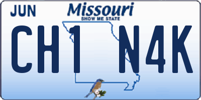 MO license plate CH1N4K