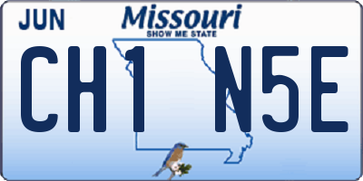 MO license plate CH1N5E